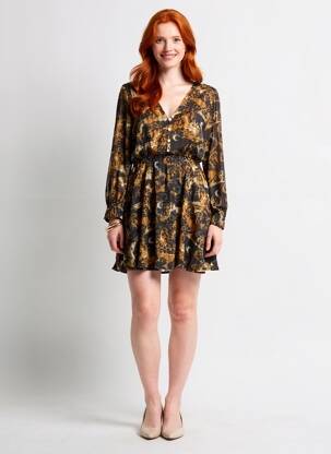 Rochie scurtă croială evazată mâneci lungi negru SCOTCH & SODA femeie