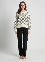 Pulover guler rotund mâneci lungi bej SELECTED femme
