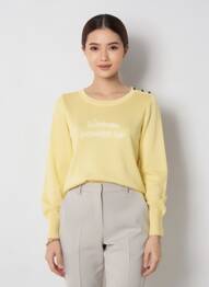 Pulover croială cambrată mâneci lungi galben I.CODE (By IKKS) femme