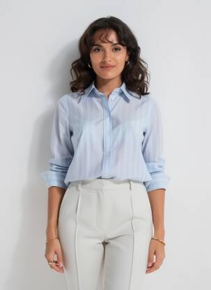 Cămașă imprimeu fantezie mâneci lungi albastru SCOTCH & SODA femeie