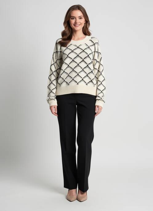 Pulover guler rotund mâneci lungi bej SELECTED femme