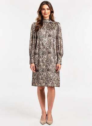 Rochie scurtă mâneci lungi mâneci lungi maro SUNCOO femeie