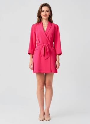 Rochie scurtă mâneci lungi mâneci lungi roz SUNCOO femeie