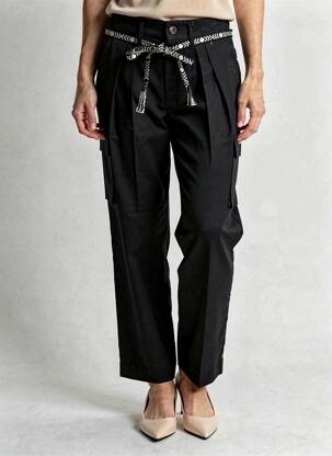 Pantalon drept țesătură crep talie înaltă negru SCOTCH & SODA femeie