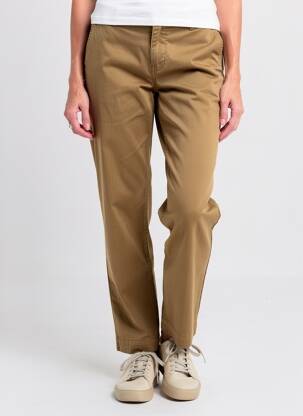 Pantalon chino țesătură poplin mărime normală verde MKT STUDIO femeie