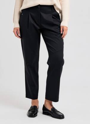 Pantalon chino închidere cu fermoar sub clapetă cu cârlig mărime normală negru IKKS femeie