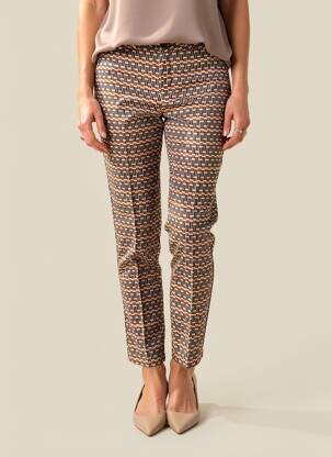 Pantalon chino țesătură poplin mărime normală maro MKT STUDIO femeie