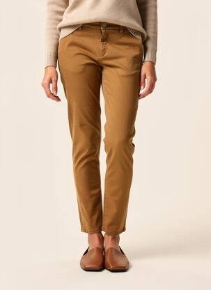Pantalon chino elasticitate mărime normală maro I.CODE (By IKKS) femeie