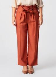 Pantalon drept croială morcov talie înaltă portocaliu SCOTCH & SODA femme