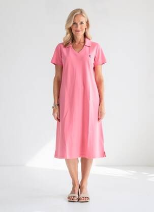 Rochie midi mâneci scurte mâneci scurte roz MOUSQUETON femeie