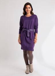 Rochie pulover elasticitate mâneci lungi violet LA FEE MARABOUTEE femme