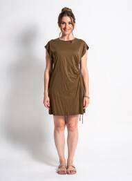 Rochie scurtă mâneci scurte mâneci scurte maro LA FEE MARABOUTEE femme
