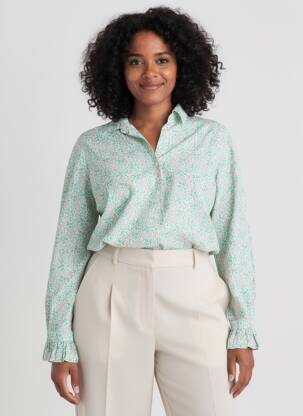 Cămașă imprimeu floral mâneci lungi verde SAINT JAMES femeie