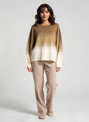 Pulover elasticitate mâneci lungi maro SIGNE NATURE femeie