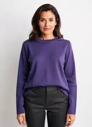 Pulover croială cambrată mâneci lungi violet ARMOR LUX femme