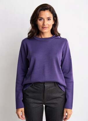 Pulover croială cambrată mâneci lungi violet ARMOR LUX femme