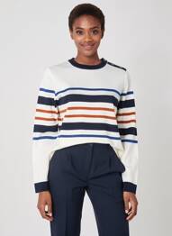 Pulover croială cambrată mâneci lungi bej ARMOR LUX femme