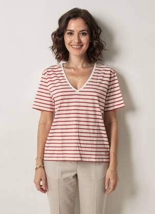 Tricou croială dreaptă mâneci scurte roșu MOUSQUETON femeie