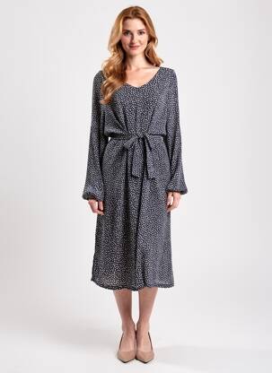 Rochie midi mâneci lungi mâneci lungi negru ARMOR LUX femeie