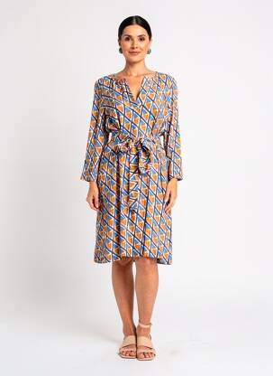 Rochie midi croială fluidă mâneci 3/4 galben LA FEE MARABOUTEE femeie