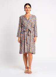 Rochie midi croială fluidă mâneci 3/4 galben LA FEE MARABOUTEE femme