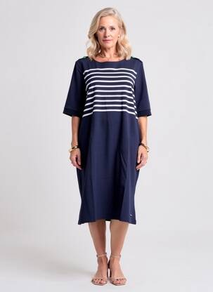 Rochie midi mâneci scurte mâneci scurte albastru SAINT JAMES femme
