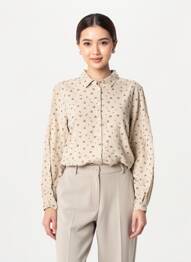 Cămașă imprimeu floral mâneci lungi bej ARMOR LUX femme