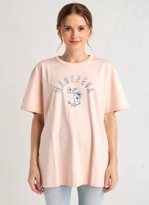 Tricou imprimeu fantezie mâneci scurte roz ROYAL MER femeie