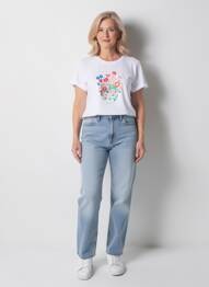 Tricou serigrafie mâneci scurte alb SAINT JAMES femme