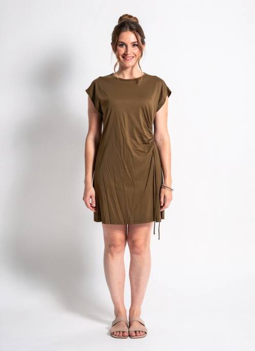 Rochie scurtă mâneci scurte mâneci scurte maro LA FEE MARABOUTEE femme