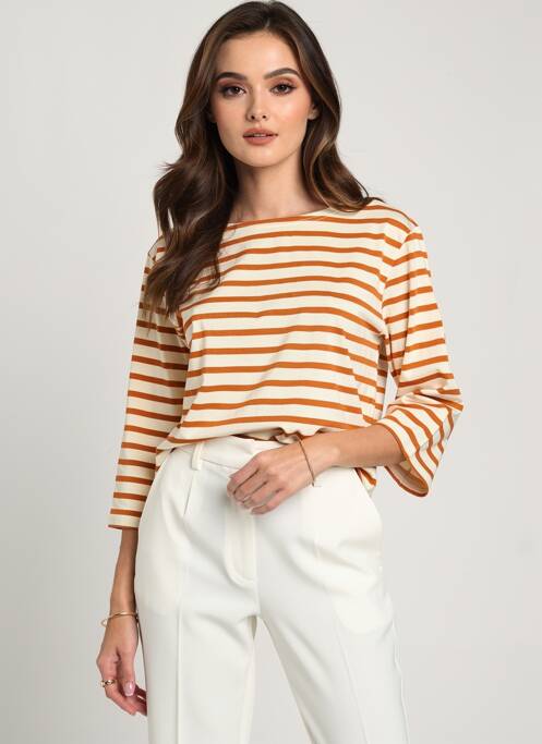 Tricou mâneci 3/4 mâneci 3/4 maro MOUSQUETON femme
