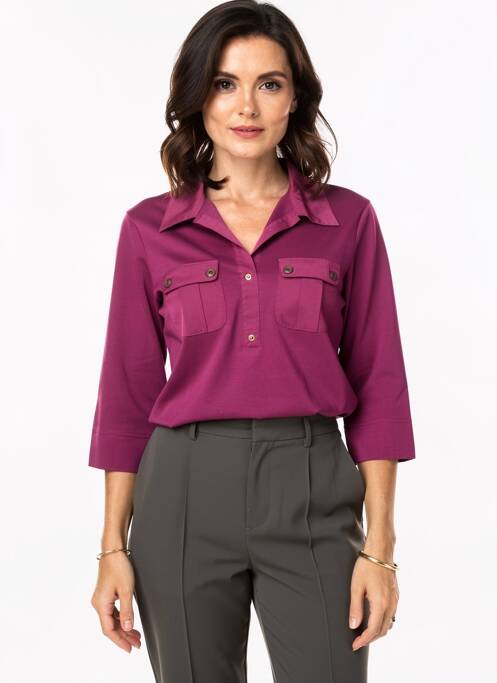 Polo țesătură jersey mâneci 3/4 violet SAINT JAMES femme