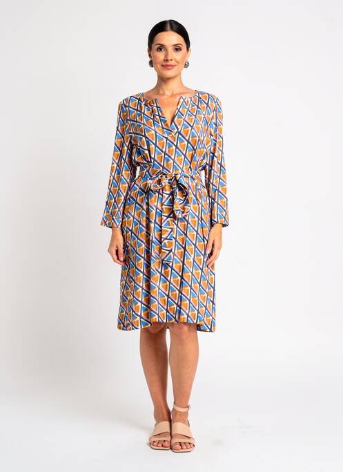 Rochie midi croială fluidă mâneci 3/4 galben LA FEE MARABOUTEE femme