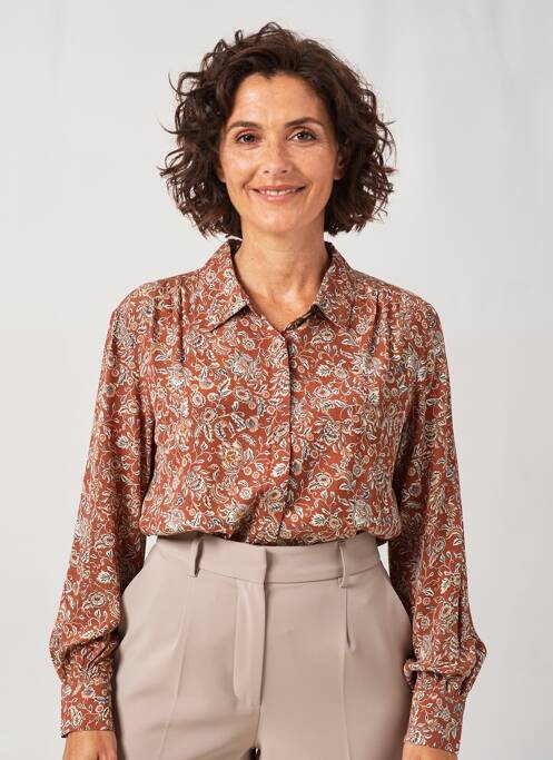 Cămașă imprimeu floral mâneci lungi maro MAT DE MISAINE femme