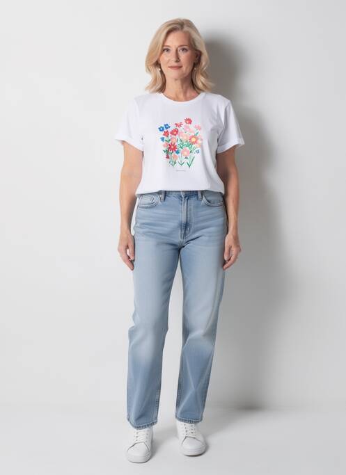 Tricou serigrafie mâneci scurte alb SAINT JAMES femme