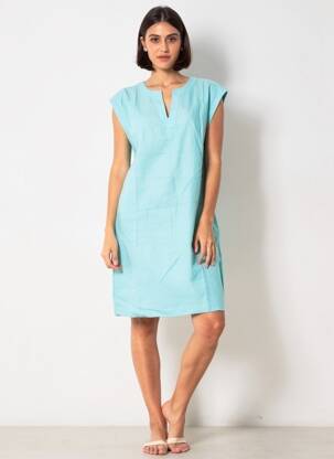 Rochie midi fără mâneci fără mâneci albastru POMODORO femeie