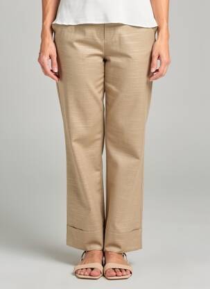 Pantalon drept țesătură crep mărime normală bej CISO femeie