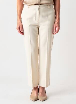 Pantalon drept țesătură crep talie înaltă bej CISO femeie