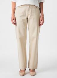 Pantalon drept țesătură poplin mărime normală bej CISO femeie