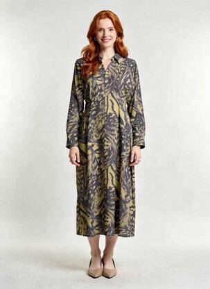 Rochie lungă mâneci lungi mâneci lungi verde VERO MODA femeie