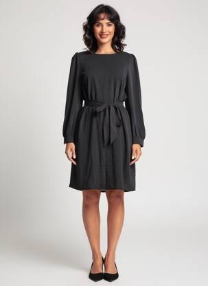 Rochie midi țesătură crep mâneci lungi negru VERO MODA femeie