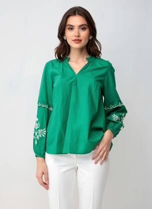 Bluză mâneci lungi mâneci lungi verde VERO MODA femeie