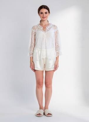 Pijama bază pantalon alb MARJOLAINE femeie