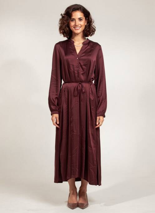 Rochie lungă mâneci lungi mâneci lungi maro PAKO LITTO femme