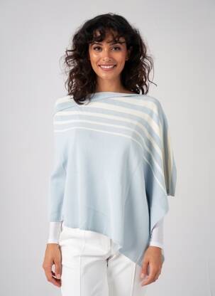 Poncho croială asimetrică albastru MOUSQUETON femeie