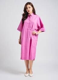 Rochie midi mâneci scurte mâneci scurte violet LOUIZON femme
