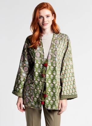 Jachete casual croială dreaptă verde MAMOUCHKA femeie