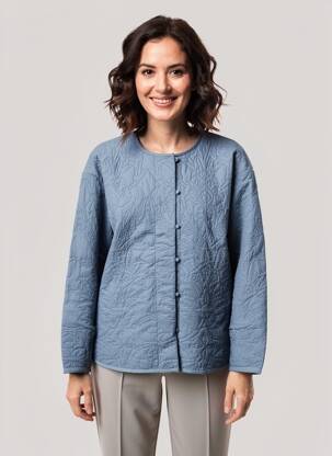 Jachete casual guler rotund albastru STUDIO PARISIEN femeie