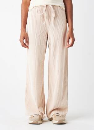 Pantalon larg buzunare mărime normală bej COMPAÑIA FANTASTICA femeie