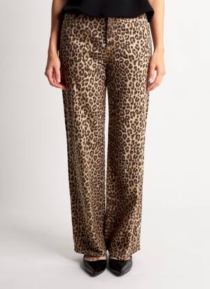 Pantalon larg închidere cu fermoar sub clapetă cu nasturi mărime normală maro VERO MODA femeie